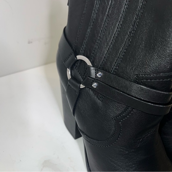 NWOB Aldo Black Square Toe Cowboy Booties - Picture 6 of 8